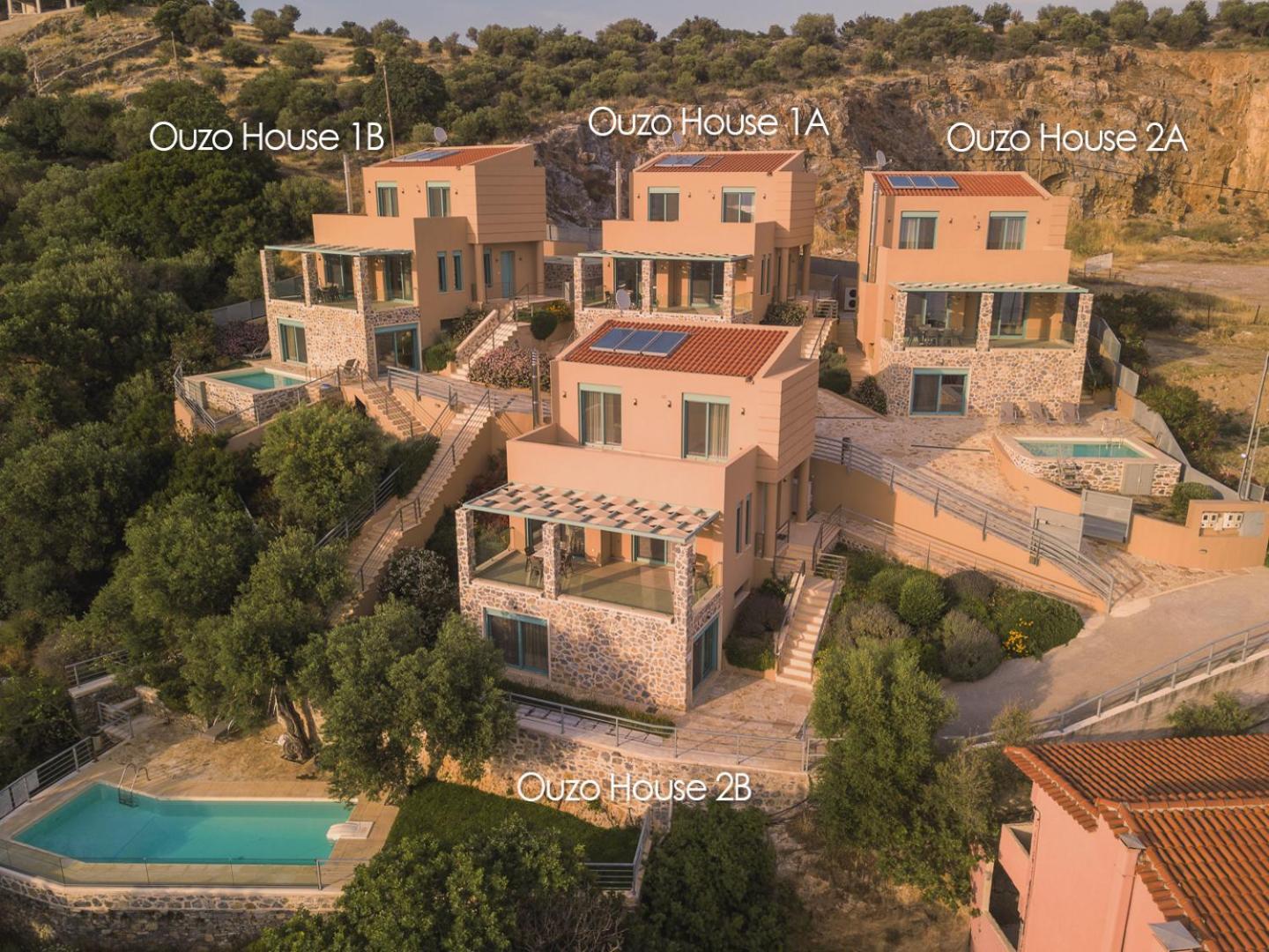 Ouzo Panoramic Houses 1, With Private Pool Plomari 外观 照片